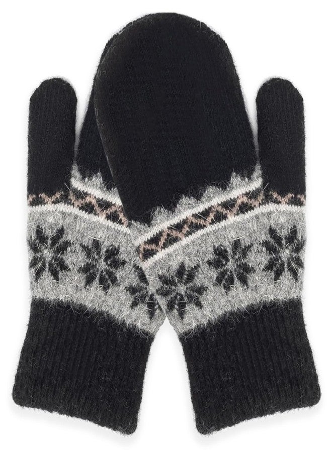 Mealah Kids-Winter-Knit-Mittens Boys-Girls Outdoor-Warm-Soft Snowflakes-Gloves Stretchy for 5-10Years Kids - Image 4