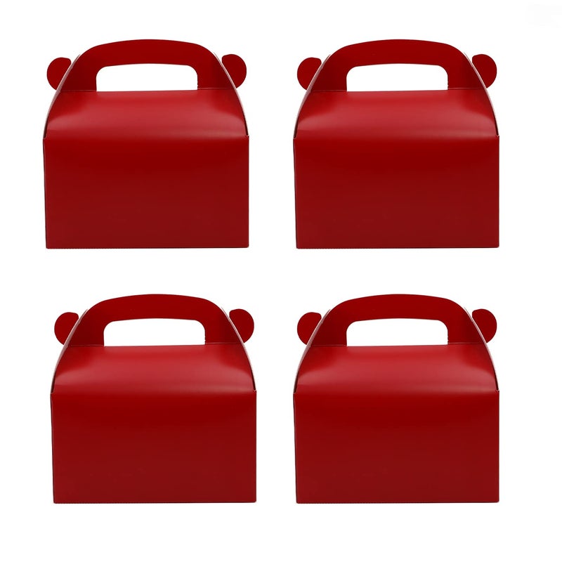 Oletx 30Pcs Dark Red Party Favor Gift Box Gable BoxCardboard Treat Box Goodie Candy Box Perfect for Birthday Babyshower or Any Fun Red Theme Party
