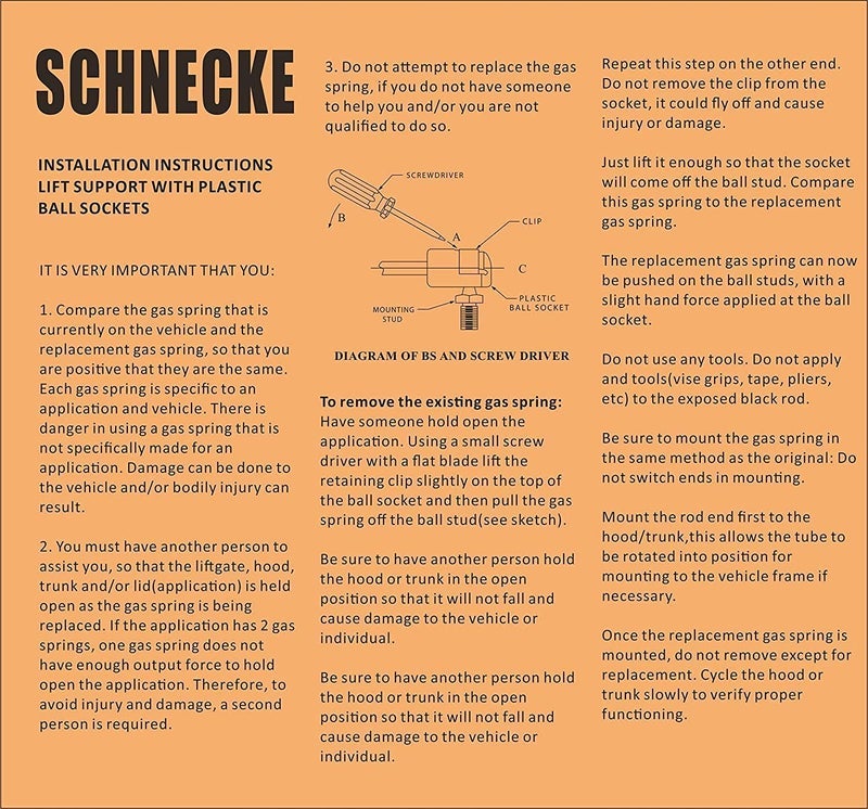 SCHNECKE 22.82 بوصة 2 قطعة، باب خلفي خلفي، باب خلفي للباب، الباب، الصندوق الخلفي، الدعامات، الدعم، الرافع، النابض بالوقود الصعلى، قضيب المروحة المتوافق مع 07-14 SESCALADE ESV EXT/TAHOE/SUBURBAN/YUKON/YUKON XL 1500 2500 (ملاحظة:) - Image 2