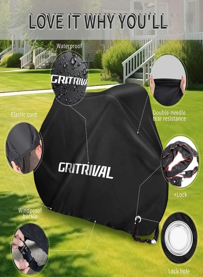 GRITRIVAL Bike Covers Outdoor Storage Waterproof. It Comes in 3 Colors and 2 Sizes. The Bike Cover is Equipped With a Bike Chain Lock - Image 3