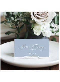 SMARTPOINTS 36 Pieces Acrylic Stands Clear Place Card Holders 1.6 Inch Acrylic Table Sign Holder Table Number Stands Name Card Display Stand for Table Weddings Events Office Meeting  - Image 5