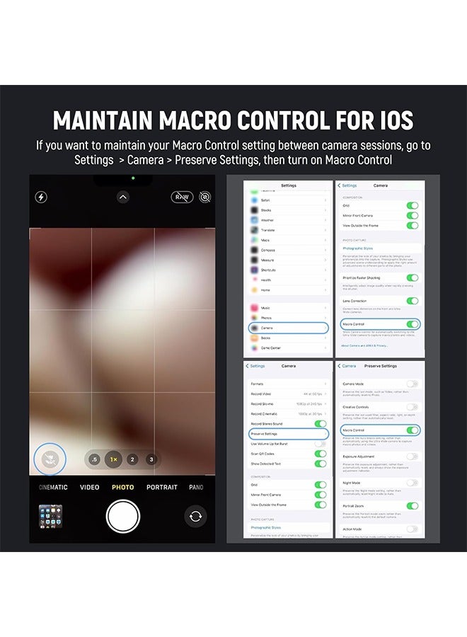 نيوير عدسة نيونر HD 8 مم فيش آي للهواتف المحمولة مناسبة فقط للوحة خلفية ذات خيوط 17 مم، وزاوية عريضة 220° متوافقة مع إطار هاتف آيفون وسامسونج من سمول ريج، تأتي مع محول عدسة 17 مم، LS-29 - Image 5