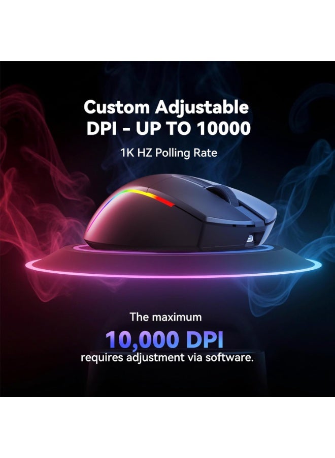 ريدراجون مجموعة لوحة مفاتيح وماوس ووسادة ماوس S107KS لوحة مفاتيح للألعاب، ماوس، وسادة ماوس، لوحة مفاتيح ميكانيكية 104 مفتاح RGB LED، ماوس سلكي 3200 نقطة في البوصة، وسادة ماوس كبيرة لألعاب الكمبيوتر الشخصي - Image 4