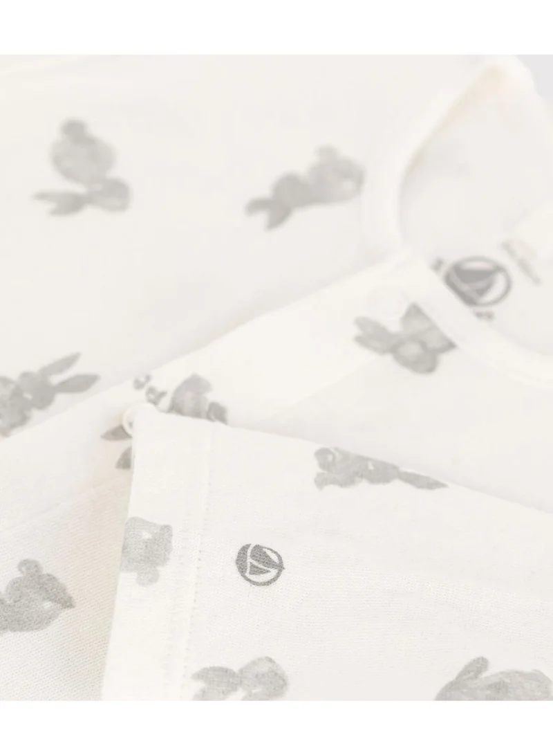 Petit Bateau Babies' Rabbit Patterned Tube Knit Pyjamas