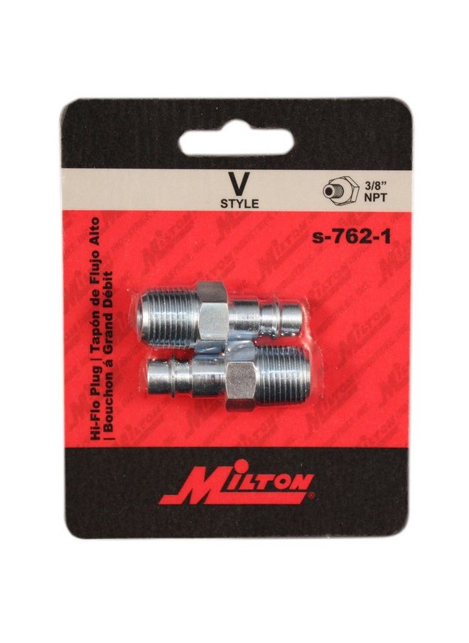 Milton Milton S-762-1 3/8" MNPT HIGHFLOWPRO V-Style/European Interchange Steel Air Plug Fitting (High Volume Low Pressure Application)  - Image 3