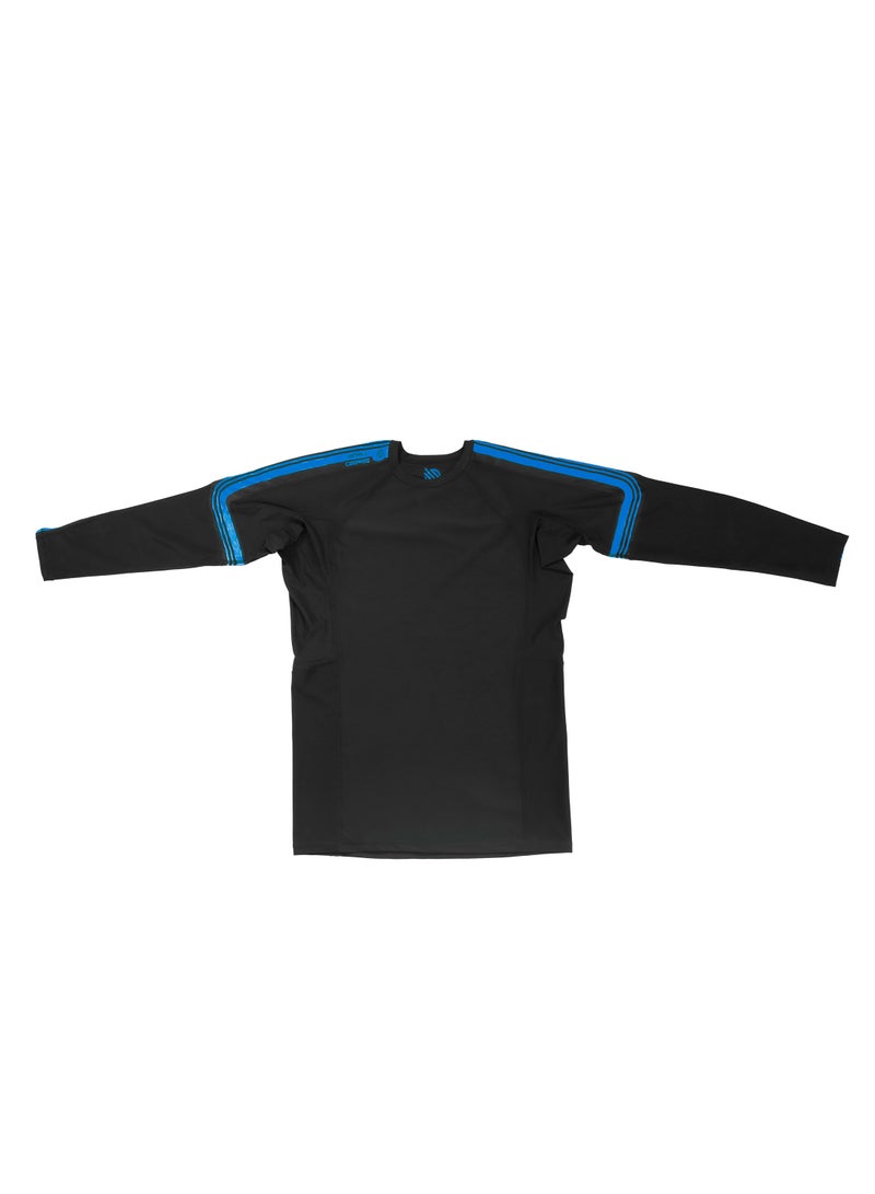Sanabul  Sanabul Core Long Sleeve Jiu Jitsu Rash Guard MMA BJJ Wrestling Shirt Grappling BLUE  MEDIUM  - Image 2