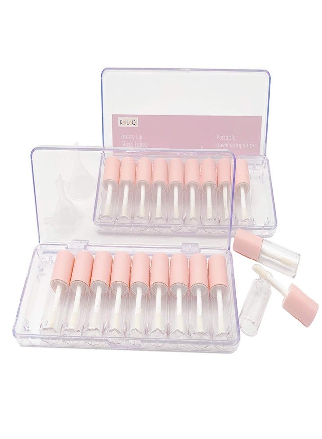 KaiLeQi Pink lip gloss tubes with wand empty bottles 3.5ml Clear Mini Refillable lip gloss containers DIY lip gloss making kit&Funnel & Rubber Stoppers (20PCS in two boxes) - Image 1
