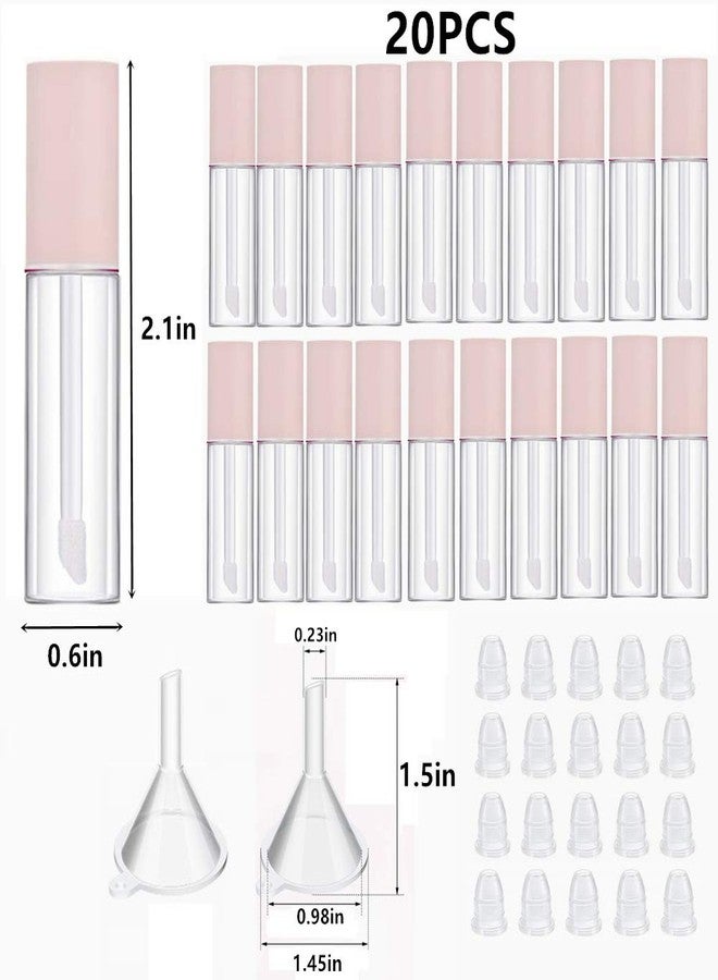 KaiLeQi Pink lip gloss tubes with wand empty bottles 3.5ml Clear Mini Refillable lip gloss containers DIY lip gloss making kit&Funnel & Rubber Stoppers (20PCS in two boxes) - Image 2