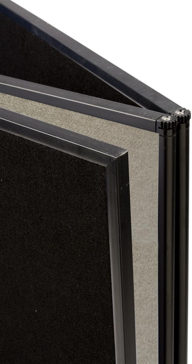 Displays2go 3Panel Tabletop Exhibition Board 72 x 36  Black and Gray Hook  LoopReceptive Fabric for Trade Shows and Presentations - Image 4