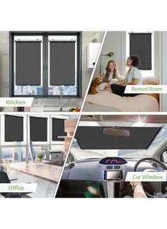 Arabest No-Drilling Blackout Blind Shade with 3 Suction Cups, Temporary Portable Roller Window Curtain for Home, Office, Car, 70% Shade, W22.8 x L49.2 in, Black  - Image 4