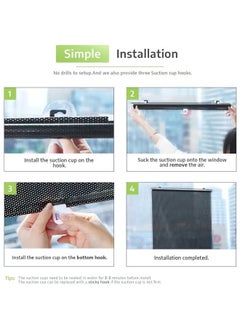 Arabest No-Drilling Blackout Blind Shade with 3 Suction Cups, Temporary Portable Roller Window Curtain for Home, Office, Car, 70% Shade, W22.8 x L49.2 in, Black  - Image 5