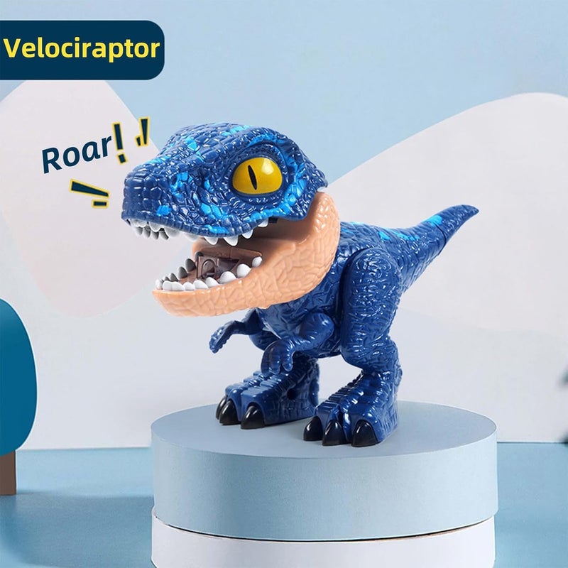 KolorFish 5 in 1 Stationery Set,Dinosaur-Themed Stationery Funny Toy for Kids,Student Storage Eraser Ruler Pencil Sharpener Staple for Boys and Girls (Blue) - Image 3