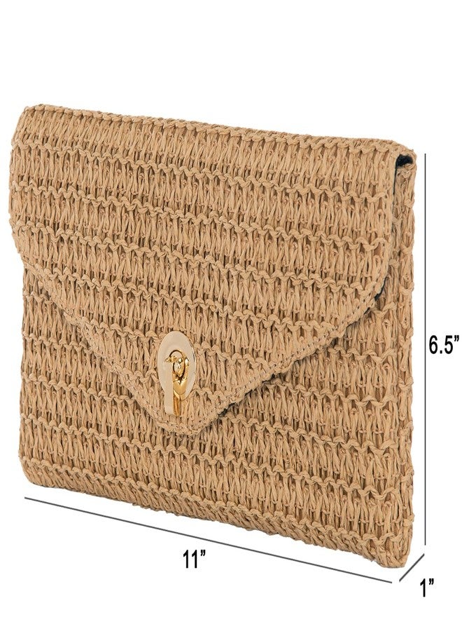 JNB Women's Straw Envelope Clutch Beach Party Wedding Purse,Ta52 - Image 3