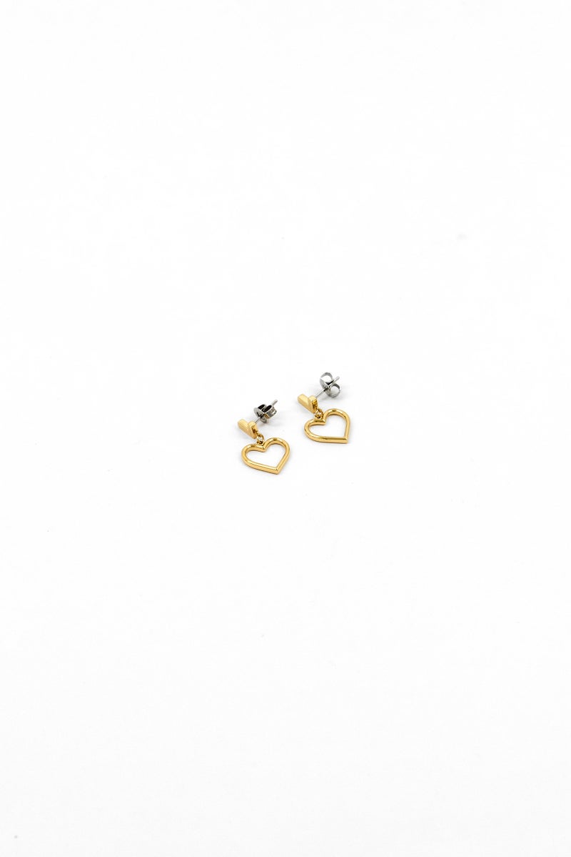 LACOSTE Women 1 Pair Heart Volte Earrings, Gold  - Image 1