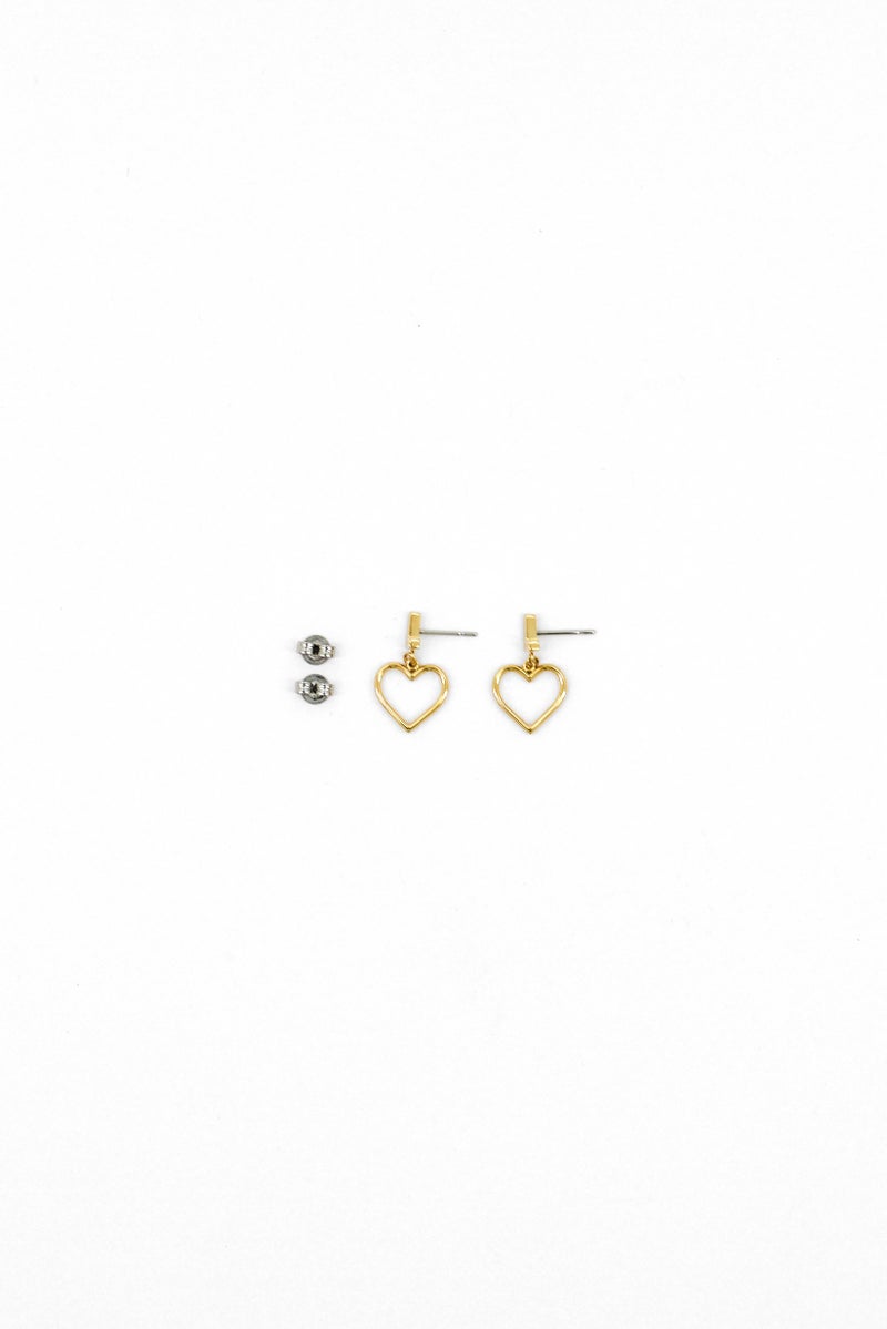 LACOSTE Women 1 Pair Heart Volte Earrings, Gold  - Image 3