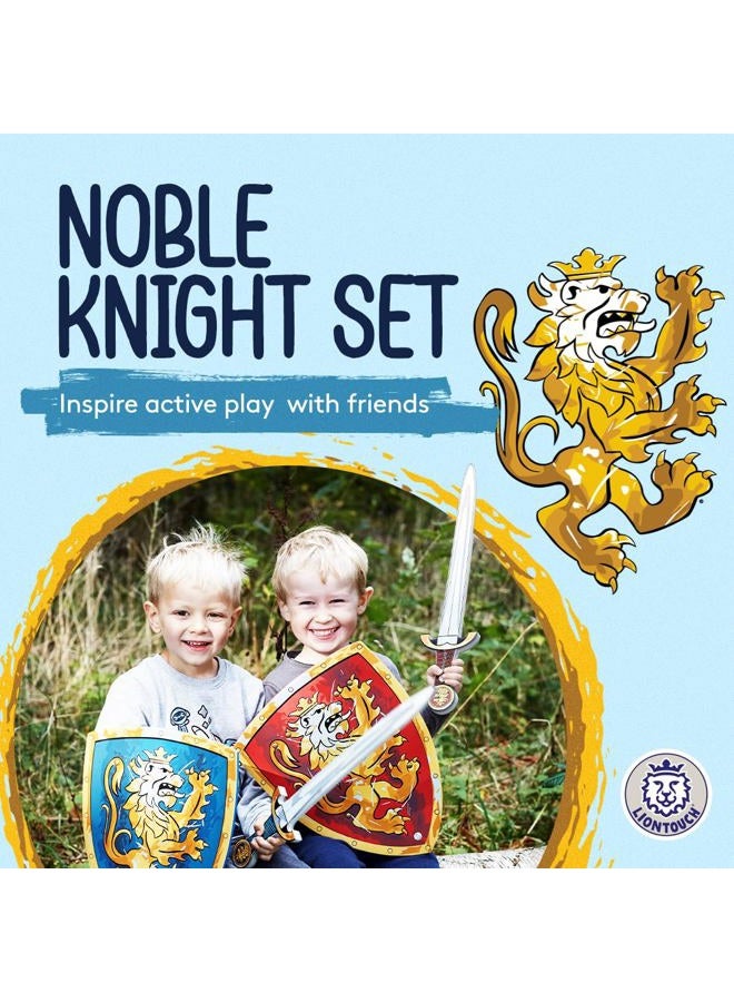LIONTOUCH Noble Knight Toy Swords & Shields for Two Kids, Blue & Red | Pretend Play Set in Durable Foam in Traditional Medieval Style | Safe Weapons & Armor for Dress Up & Knight Costumes for Boys - Image 2