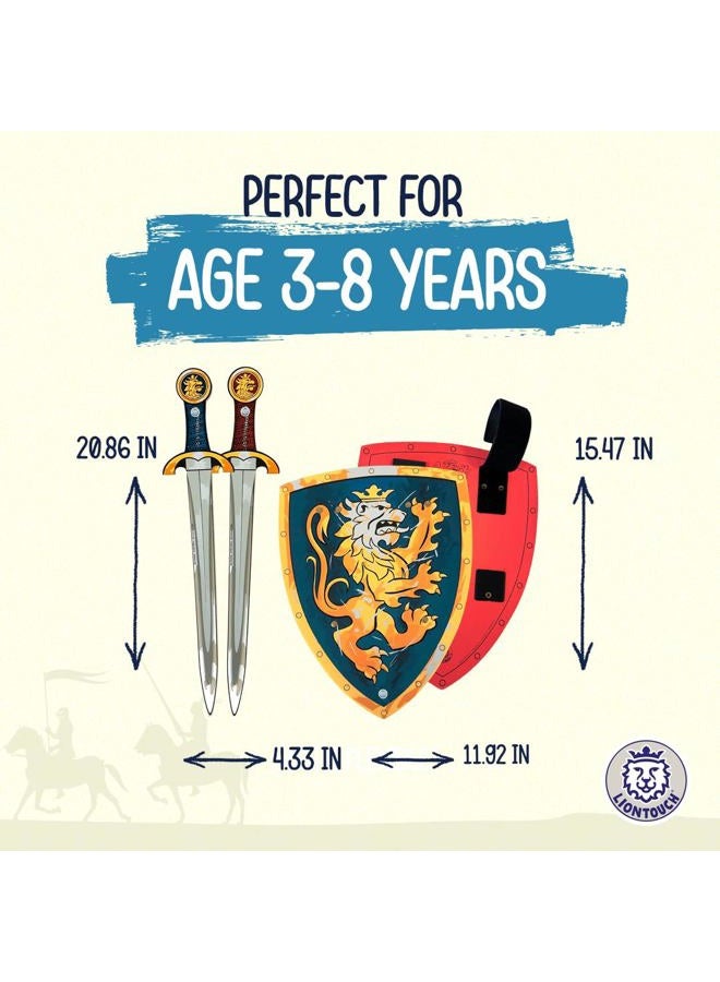 LIONTOUCH Noble Knight Toy Swords & Shields for Two Kids, Blue & Red | Pretend Play Set in Durable Foam in Traditional Medieval Style | Safe Weapons & Armor for Dress Up & Knight Costumes for Boys - Image 4