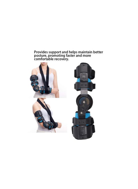 Hinged ROM Elbow Brace with Strap,Adjustable Post Op Elbow Brace Stabilizer Splint for Injury Recovery Arm Support Arm Extension Protector orthosis Tools - for Right Arm