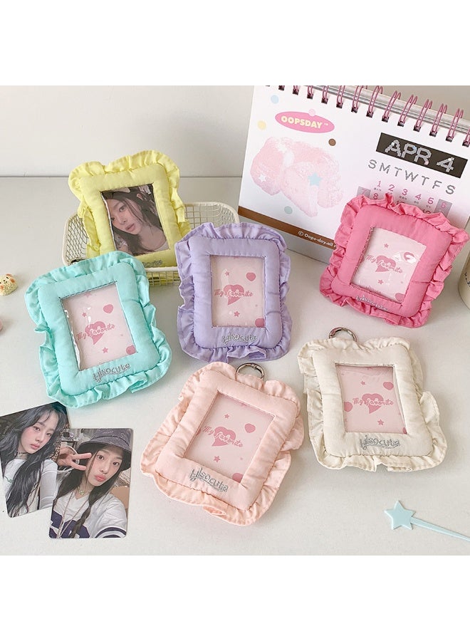 NIBEMINENT 1 - Piece Fabric Pillow Kpop Photo Card Holder Pendant Key Chain ID Badge Holder ID Card Holder Photo Card Protector for School ID Office ID Access Card for Women Girls - Image 2