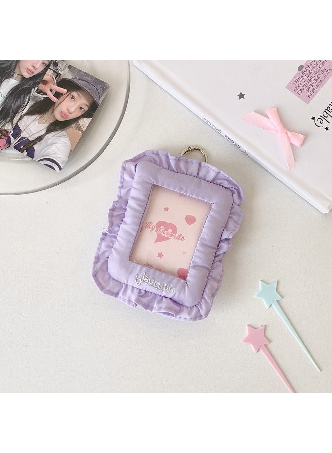 NIBEMINENT 1 - Piece Fabric Pillow Kpop Photo Card Holder Pendant Key Chain ID Badge Holder ID Card Holder Photo Card Protector for School ID Office ID Access Card for Women Girls - Image 1