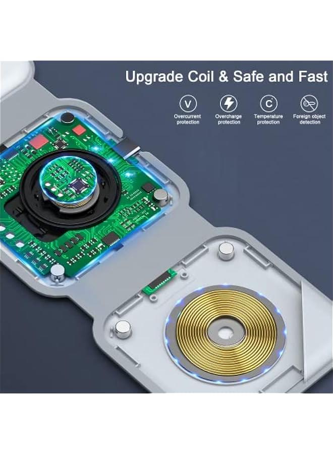 general Wireless Charger 3 in 1, Magnetic Travel Wireless Charging Station Multiple Devices,GaN 3 in 1 Charging Station,Compatible for iPhone16/15/14/13/Pro/Max,iWatch,AirPods4/3/2/Pro(Adapter Includes) - Image 5