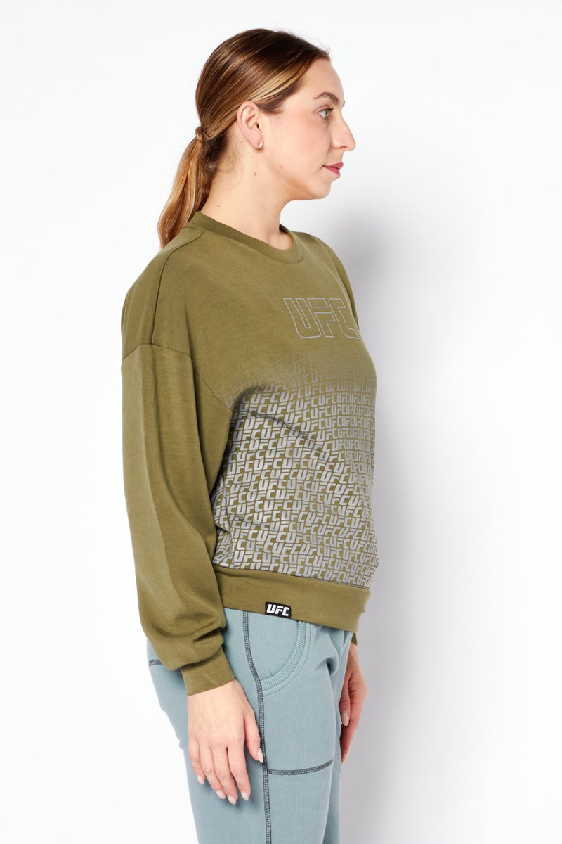 Ufc Women Sportswear Fit Long Sleeves Training Sweatshirt, Olive - Image 4