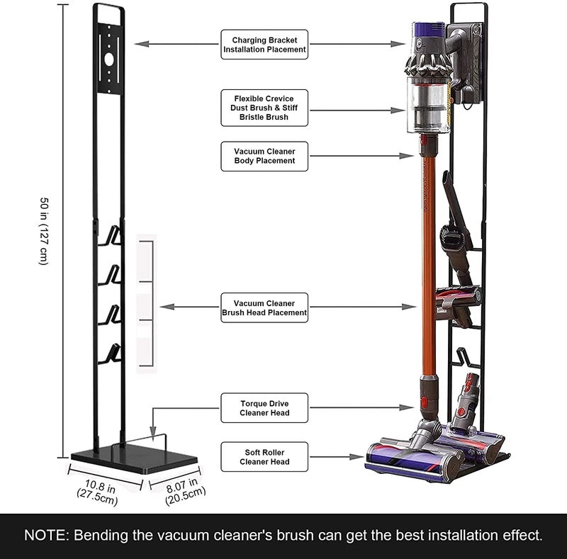 Foho Vacuum Stand Compatible for Dyson V15 V11 V10 V8 V7 V6, Metal Storage Bracket Stand Holder Compatible for Dyson Handheld DC30 DC31 DC34 DC35 DC58 DC59 DC62 Cordless Vacuum Cleaners & Accessories - Image 3