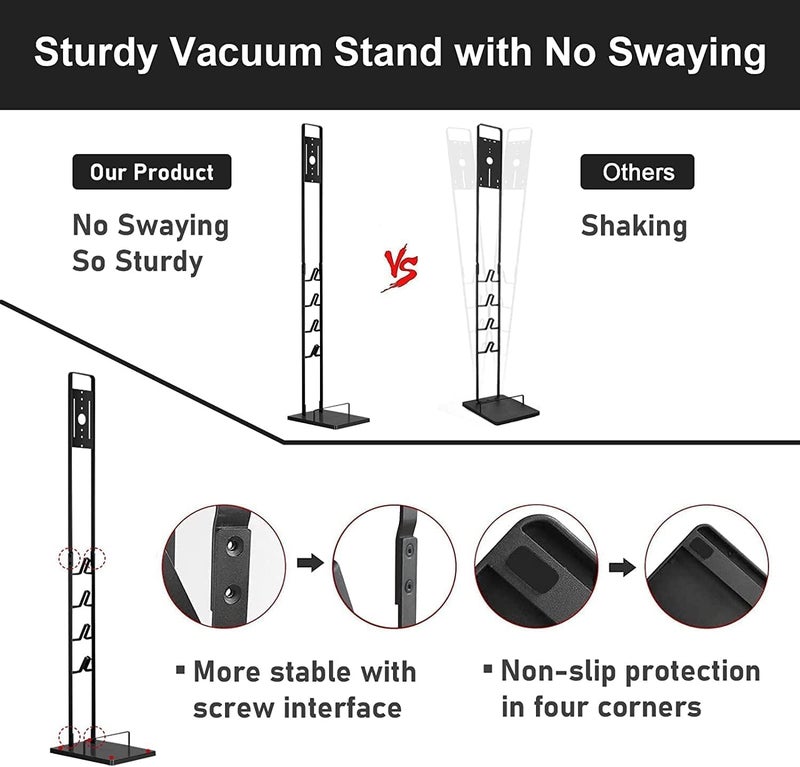 Foho Vacuum Stand Compatible for Dyson V15 V11 V10 V8 V7 V6, Metal Storage Bracket Stand Holder Compatible for Dyson Handheld DC30 DC31 DC34 DC35 DC58 DC59 DC62 Cordless Vacuum Cleaners & Accessories - Image 4