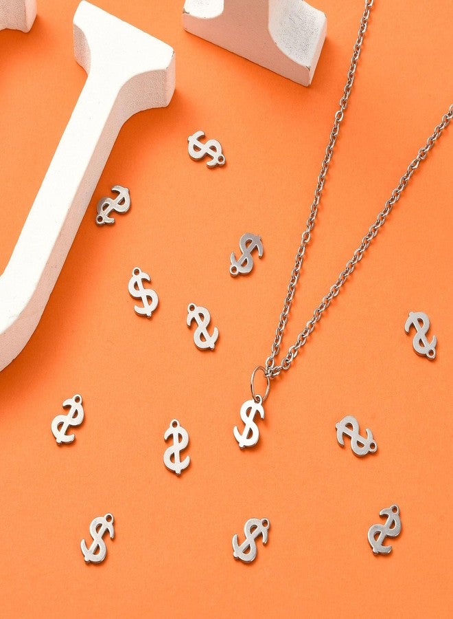 Ipotkitt 20 Pcs 304 Stainless Steel Dollar Sign Charms Flat Vintage Money Sign Charms for DIY Necklace Bracelet Earrings Jewelry Making Accessories - Image 5