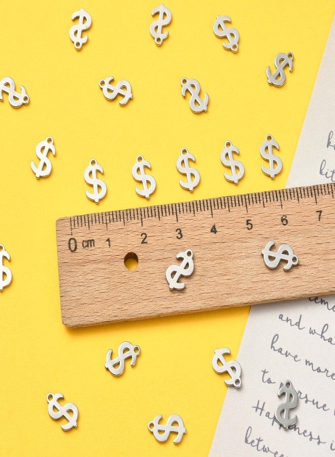 Ipotkitt 20 Pcs 304 Stainless Steel Dollar Sign Charms Flat Vintage Money Sign Charms for DIY Necklace Bracelet Earrings Jewelry Making Accessories - Image 3