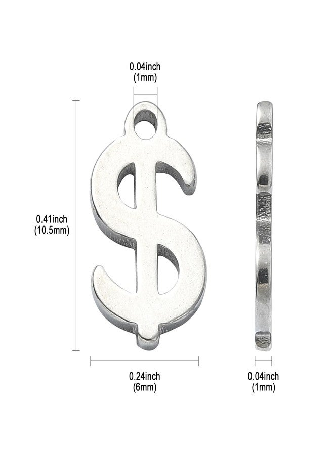 Ipotkitt 20 Pcs 304 Stainless Steel Dollar Sign Charms Flat Vintage Money Sign Charms for DIY Necklace Bracelet Earrings Jewelry Making Accessories - Image 2