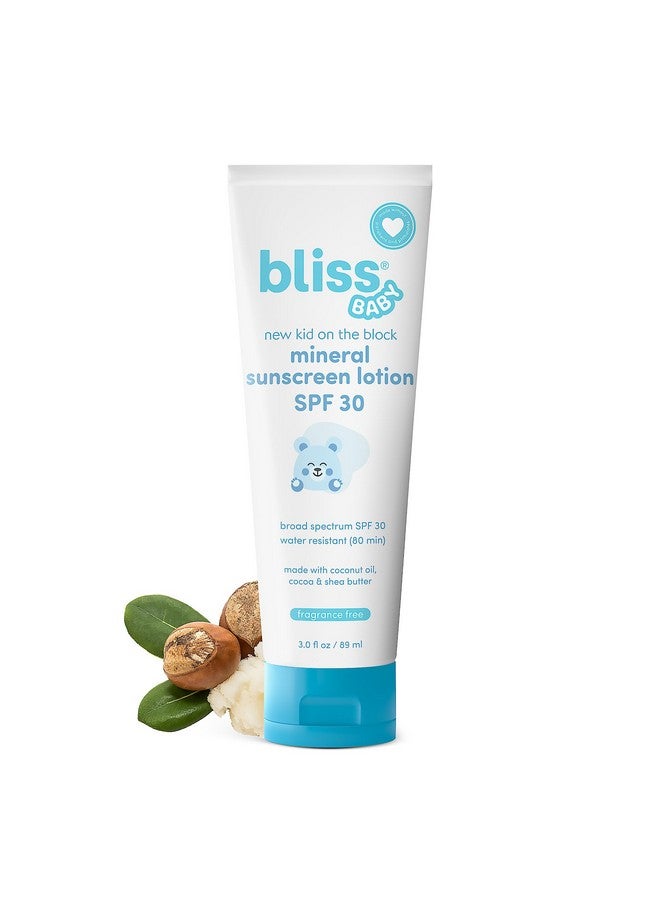 بليس واقي شمس بليس بيبي، لوشن معدني فاخر بعامل حماية من الشمس 30، أكسيد الزنك الطبيعي، خالٍ من العطور، مضاد للحساسية ومختبر من قبل أطباء الجلدية، مقاوم للماء، نباتي، للبشرة الحساسة - للأطفال والرضع وجميع أفراد الأسرة - Image 1