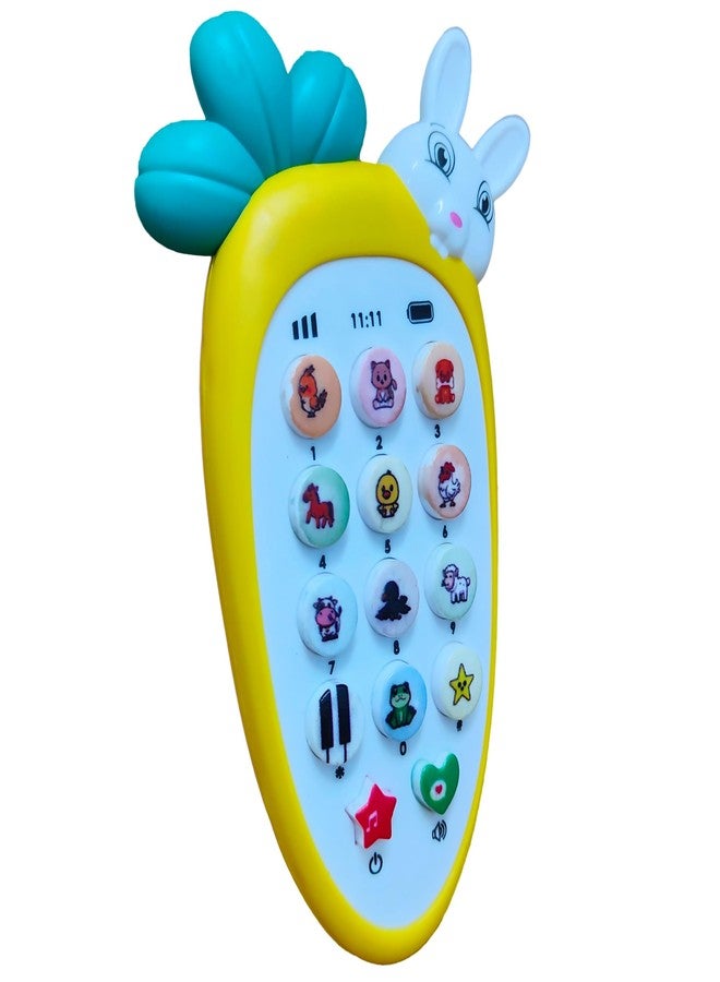 RAINBOW RIDERS Carrot Tunes Melody Phone for Kids Musical Mobile Phone for Kids with Animal Sound,Dialer Sound,Ringtones,Lights, Baterry Operated,Best Birthday Gift for 3+ Years. - Image 1