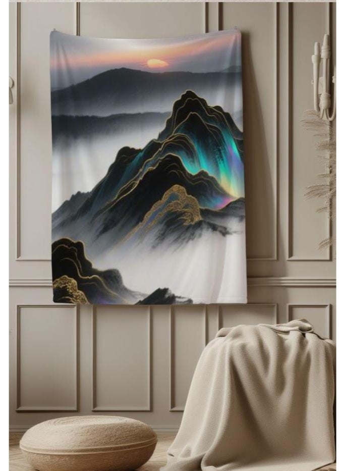 general Chinese painting style flannel thin blanket (warm and comfortable, suitable for sleep, gaming, dust removal and sandproof) 150cm*200cm - 5 - Image 4