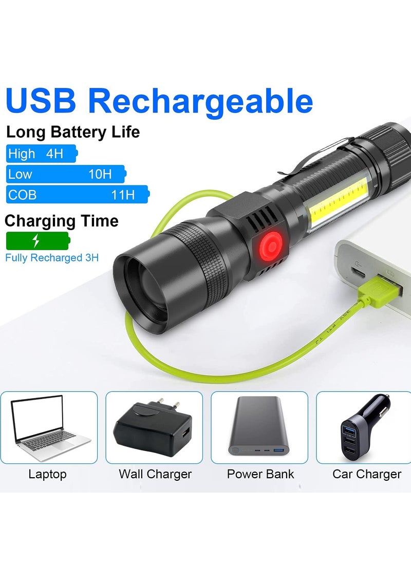 SYOSI - Scorpion Flashlight with Magnet, 3-in-1 Tactical UV 395nm Blacklight, Redlight, and Side Work Light, 1200 Lumen, Zoomable, 7 Modes, IPX6 Waterproof LED Torch, Ideal for Camping - Image 1