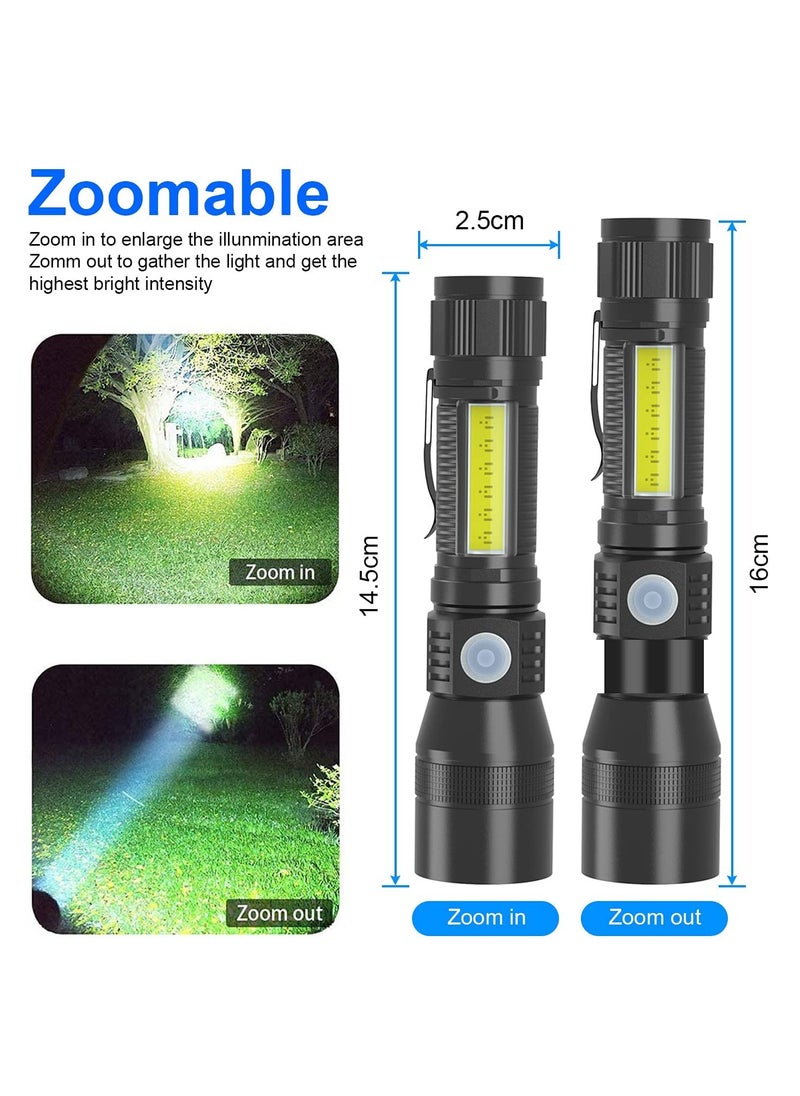 SYOSI - Scorpion Flashlight with Magnet, 3-in-1 Tactical UV 395nm Blacklight, Redlight, and Side Work Light, 1200 Lumen, Zoomable, 7 Modes, IPX6 Waterproof LED Torch, Ideal for Camping - Image 1