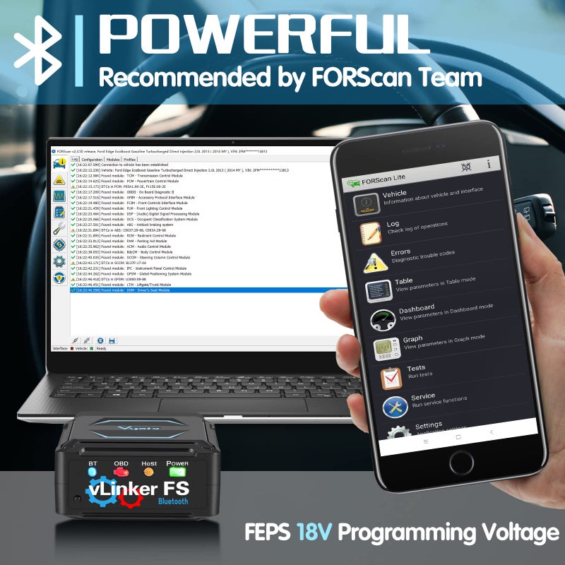 Vgate vLinker FS Bluetooth OBD2 Diagnostic Scan Tool, OBDII Car Code Reader for iOS, Android & Windows - Image 4