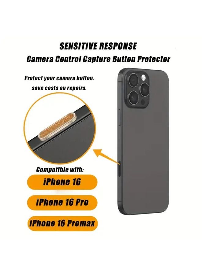 Glitter Metallic Camera Button For iPhone 16 Silvery Sensitive Touch Control Protective Film - Image 3