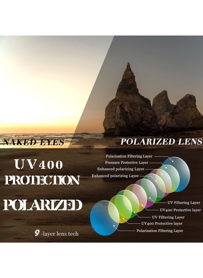 جي سي سي جوو نظارات شمسية كبيرة الحجم للنساء عصرية مستقطبة للقيادة، نظارات شمسية نسائية للحماية من الأشعة فوق البنفسجية - Image 4