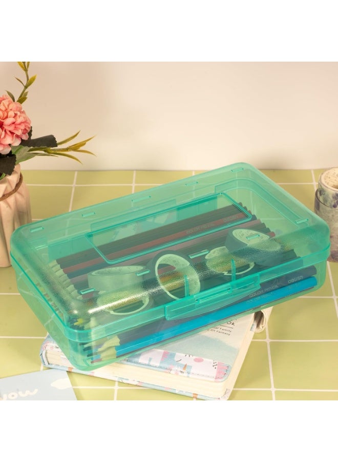 Pencil Box, Large Capacity Pencil Case, Plastic Pencil Boxs for Kids Girls Boys Adults, Hard Crayon Box Storage with Snap Tight Lid, Good Bearing Capacity, for School Office Supplies - Image 3