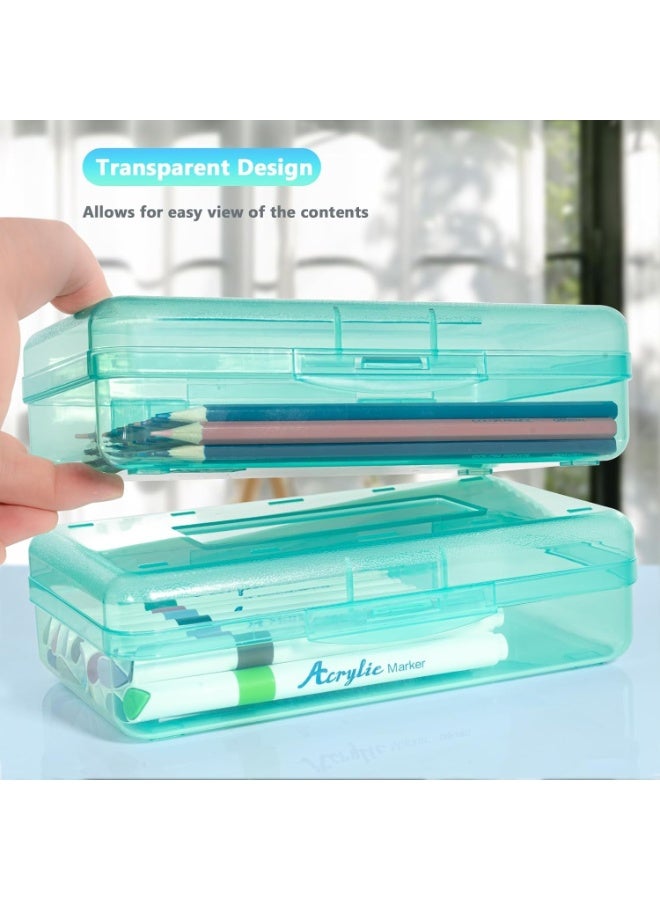 Pencil Box, Large Capacity Pencil Case, Plastic Pencil Boxs for Kids Girls Boys Adults, Hard Crayon Box Storage with Snap Tight Lid, Good Bearing Capacity, for School Office Supplies - Image 4