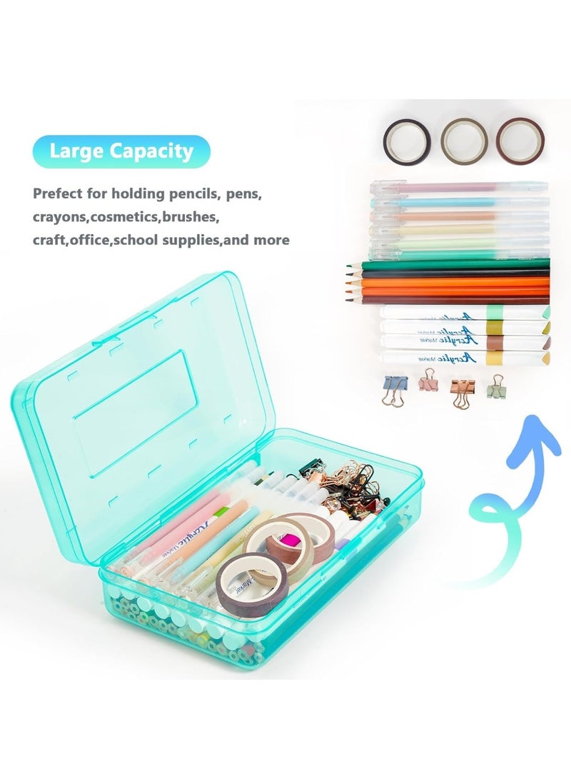 Pencil Box, Large Capacity Pencil Case, Plastic Pencil Boxs for Kids Girls Boys Adults, Hard Crayon Box Storage with Snap Tight Lid, Good Bearing Capacity, for School Office Supplies - Image 5