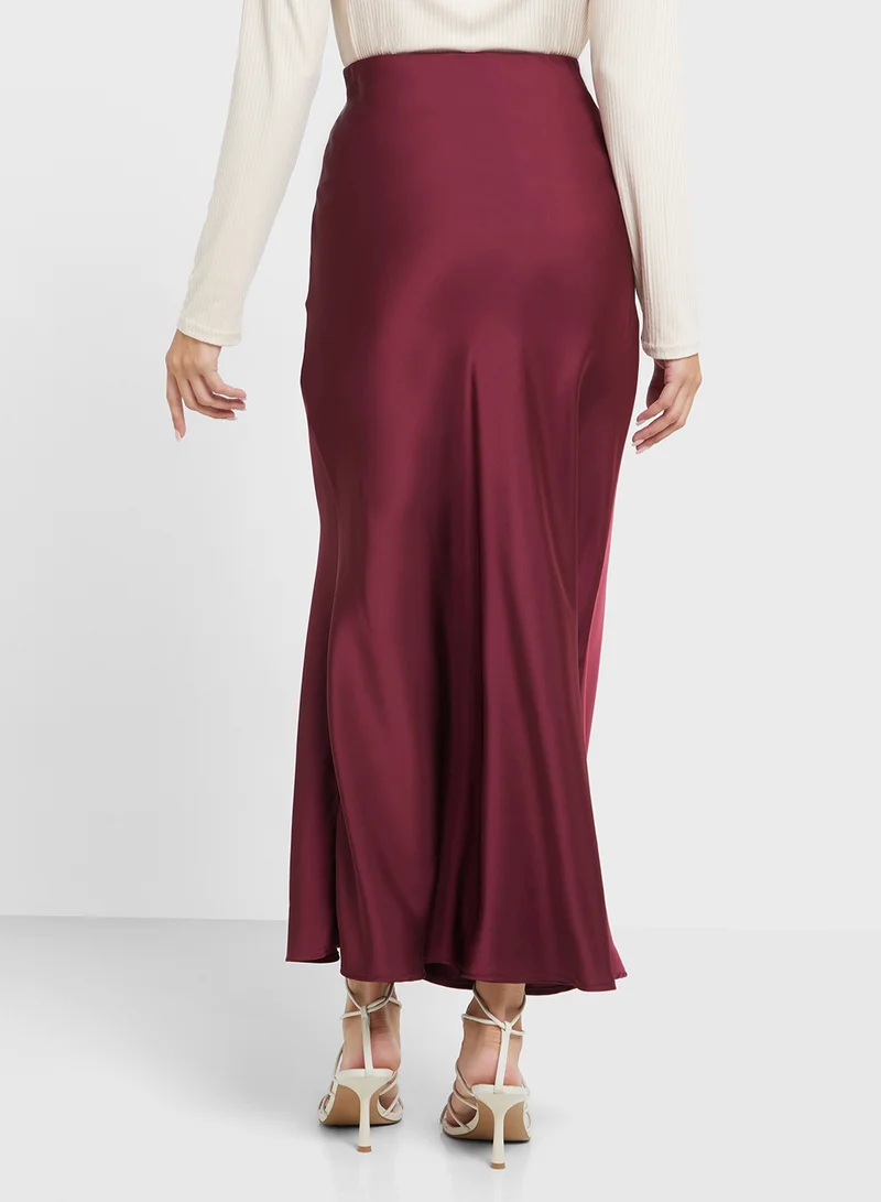 Ginger Satin Bias Cut Skirt