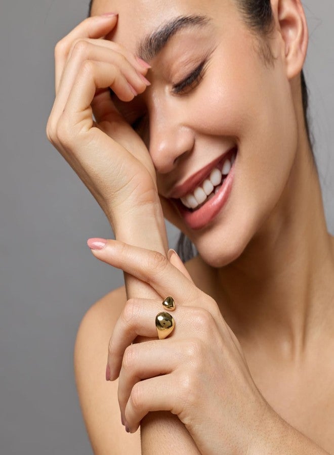 KUSHAL'S Fashion Jewellery Gold Polished Copper Trendy Zircon Finger ring, Best for Casual Wear & Special Occasion - 455163 - Image 5
