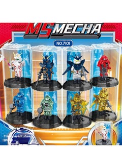 Compatible With Le Gao Le Playing Building Blocks Gundam Zagu Model Display Box Building Blocks Assembling Small Particles Children's Toy Ornaments-Color:7101(8 Models) Mecha With Display Box