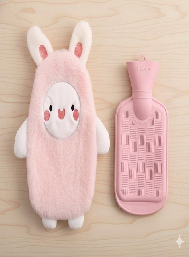 YBN Cute Bunny Hot Water Bottle | Periods Cramps Relief Hot Waterbag | Reusable, Comfort, Warm Bag for Back, Neck, & Abdominal Pain -30 CM (Pink) - Image 1