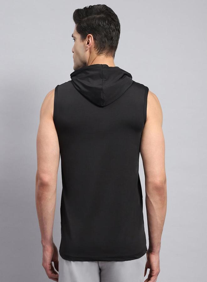 Rock.it Men Black Sleeveless Hooded TShirt - Image 4