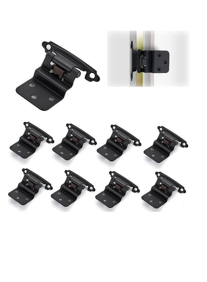10-Pack Flush Matt Black Cabinet Hinges For Automatic Closing Of Kitchen/Bathroom/Furniture Cabinets And Doors  - Image 1