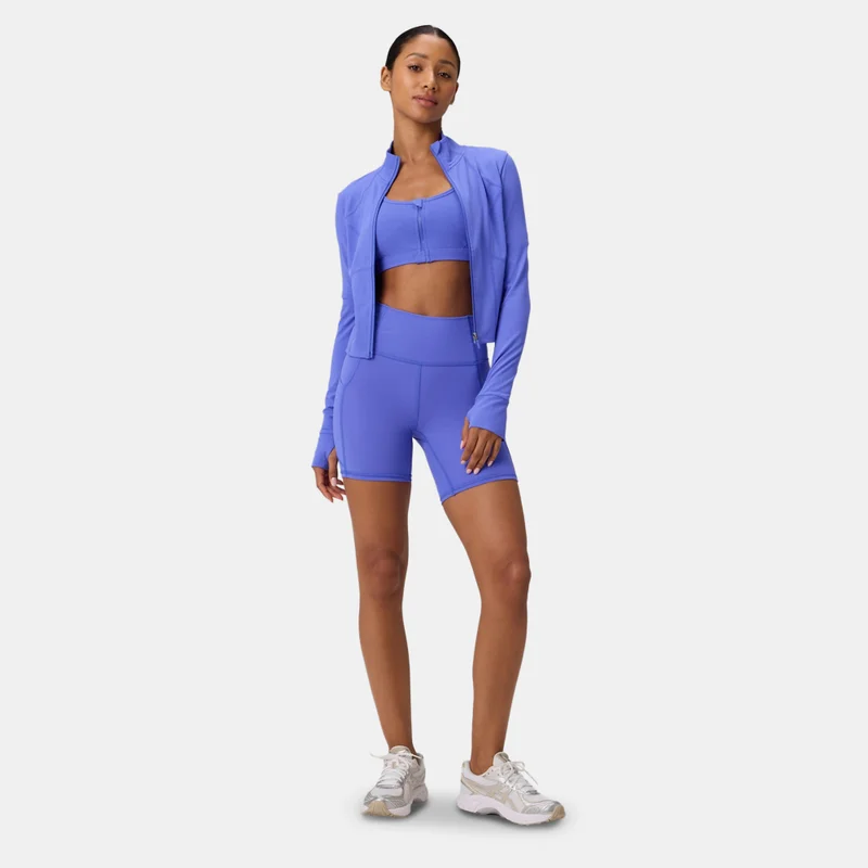Fabletics Blue Women's Perfect Storm Cropped Train Jacket for Women | Best Price UAE