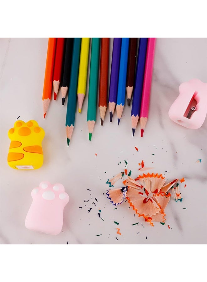 كوانتوم أربع قطع من مبراة أقلام رصاص يدوية على شكل مخلب قطة، مناسبة للأطفال، للمكتب والمنزل والمدرسة - Image 5